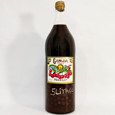 SOUR CHERRY LIQUEUR. Bottle of Ginja P&eacute;rez Liqueur. Volume: 5 Liters. Alcohol content: 22%
