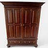 RUSTIC OAK WARDROBE. Classic solid oak wardrobe with two paneled doors, interior drawers and a Image - 1