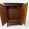 RUSTIC OAK WARDROBE. Classic solid oak wardrobe with two paneled doors, interior drawers and a Image - 3