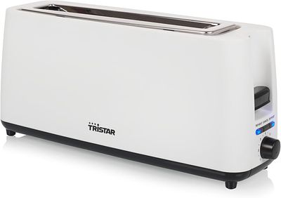TRISTAR LONG SLOT TOASTER. Toaster with long slots, 7 browning levels, and heating, defrost, and 