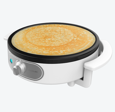 FUN CREEPY 1200W CREPE MAKER. 1200 W electric crepe maker with non-stick surface and adjustable 