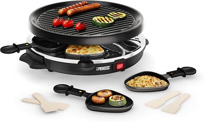 PRINCESS RACLETTE FOR 6 PEOPLE 800W. Raclette set with non-stick grill for 6 people, 800 W power 
