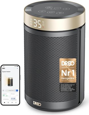 DREO ELECTRIC HEATER 1500W. 1500 W portable heater, silent and efficient, with ceramic fan 