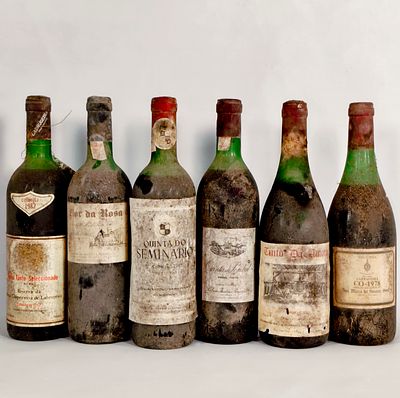 RED WINE SELECTION. 1 bottle of Flor Da Rosa 1974, one bottle of Semin&aacute;rio 1981, two bottles of 