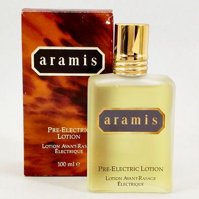 ARAMIS PRE-ELECTRIC LOTION. Men's shaving product, Aramis Pre-Electric Lotion. Originally 