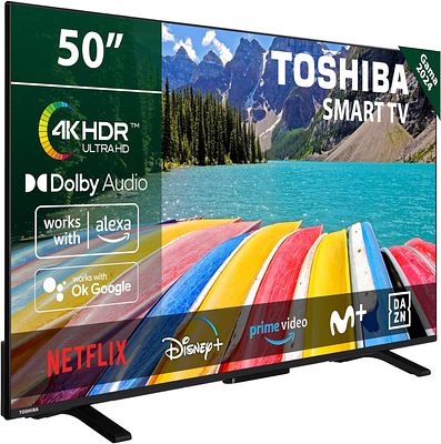 TOSHIBA 50" 4K UHD SMART TV. 50" TV with 4K Ultra HD resolution, frameless design and HDR10 