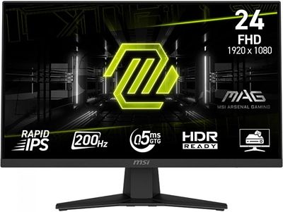 MSI MAG 244F 24.5" FULL HD RAPID IPS GAMING MONITOR. 24.5" gaming monitor with Full HD 