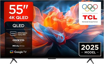 TCL 55" 4K QLED SMART TV GOOGLE TV. 55" television with 4K QLED resolution and HDR technology 