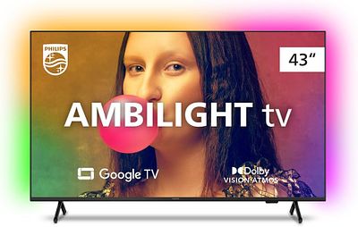 PHILIPS 43" 4K AMBILIGHT SMART TV. 43" television with 4K UHD resolution and Ambilight 