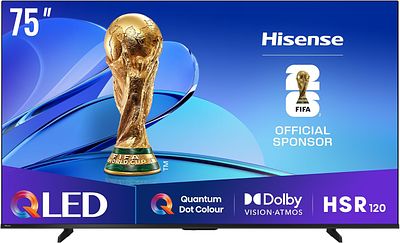 HISENSE SMART TV 75". Television with QLED technology and 4K Ultra HD resolution, offering sharp 