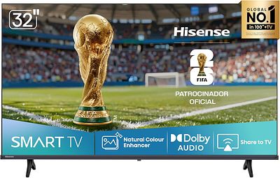 HISENSE 32" HD SMART TV. 32" television with HD resolution (1366x768) and VIDAA system, with 