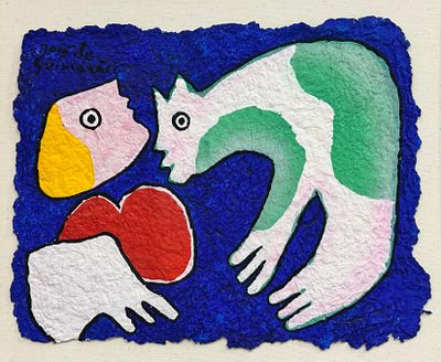 JOS&Eacute; DE GUIMAR&Atilde;ES. Gouache on handmade paper (paper produced by the artist) Image dimensions: 