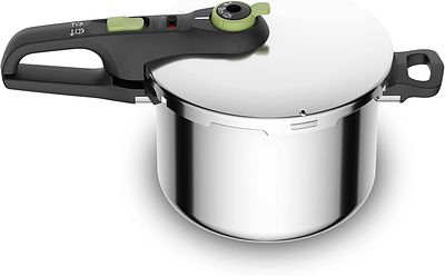 TEFAL SECURE TRENDY PRESSURE COOKER 6 L. Pressure cooker with a 6-liter capacity and two cooking 