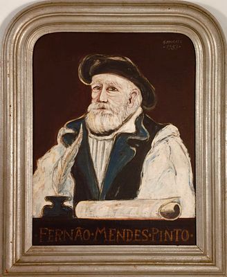 H. MOURATO. Oil painting on hardboard, signed, dated 1983, motif "Portrait of Fern&atilde;o Mendes 