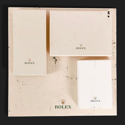 Official Rolex boxes. Lot of 4 official Rolex brand boxes. Note: One small box without a back cover.
