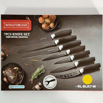 SET OF 7 ROYALTY LINE BRAND KNIVES. Model RL-BLK7-W. RRP of €89.00 for this specific model. 