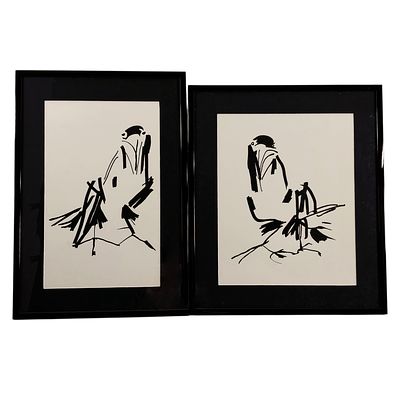 J&Uacute;LIO POMAR. Lithographs on paper, untitled graphic works. Dimensions: 50x34.5cm and 47x40cm.