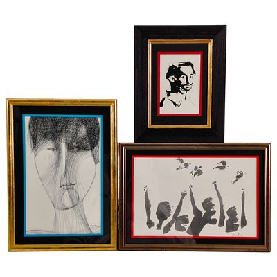 J&Uacute;LIO RESENDE. Lithographs on paper, 3 graphic works. Dimensions: between 24X19cm and 32.5X23cm.