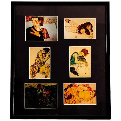 EGON SCHIELE. Six graphic examples from the Taschen publisher's poster book. Dimensions: 43.5x36.5cm.