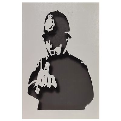BANKSY. Impress&atilde;o s/papel colado sobre k-line. T&iacute;tulo: Rude Copper. Dimens&otilde;es: 30x20cm