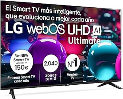 LG 50" UHD AI UA73 4K SMART TV. 50-inch television sold for repair or parts, potentially showing 