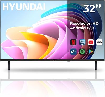 HYUNDAI 32" HD SMART TV ANDROID. 32" television with HD resolution, Android 12 system, and 