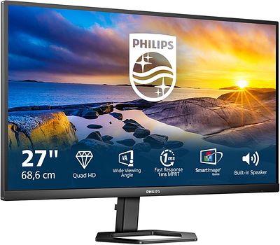 PHILIPS 27" QHD MONITOR WITH SPEAKERS. 27" monitor with QHD resolution (2560x1440), VA panel 