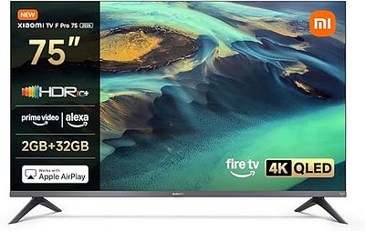 XIAOMI TV F PRO 75" 4K UHD QLED SMART TV FIRE TV ALEXA HDR10+. 75-inch television sold for 