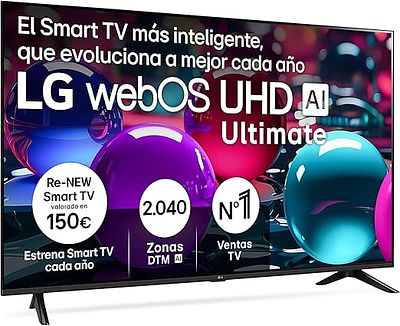 LG 43" UHD 4K SMART TV. 43-inch television sold for repair or parts, which may present various 
