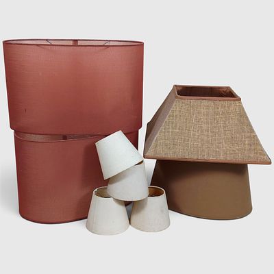 LOT OF VARIOUS LAMPSHADES/DOMES (VINTAGE/MODERN STYLE) - 8 PIECES. Diverse set of 8 high-quality 