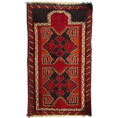 VINTAGE TURKISH YASTIK RUG - BOHO/RUSTIC STYLE. Authentic vintage Anatolian Yastik type rug 