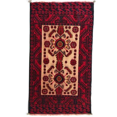COLLECTIBLE BALUCH PERSIAN RUG - HANDWOVEN, VINTAGE/ANTIQUE. Baluch Persian rug, an authentic 