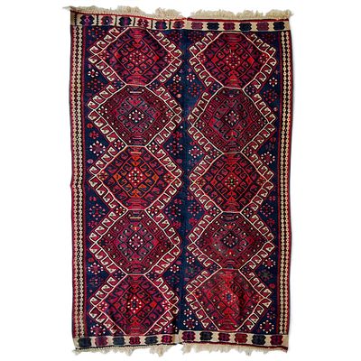 VINTAGE HAND-WOVEN MASHWANI / BALUCHI TRIBAL RUG. Central Asian area rug, entirely hand-woven in 