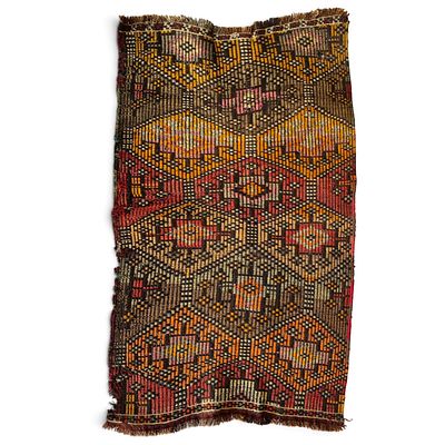 RARE VINTAGE TURKISH CICIM KILIM RUG - HAND-WOVEN, WOOL ON WOOL - 20TH CENTURY. Tribal textile 