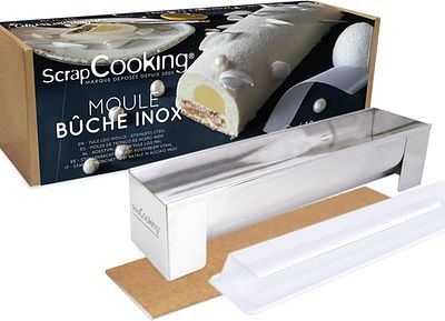 SCRAPCOOKING STAINLESS STEEL CHRISTMAS LOG MOLD. Stainless steel mold ideal for preparing 