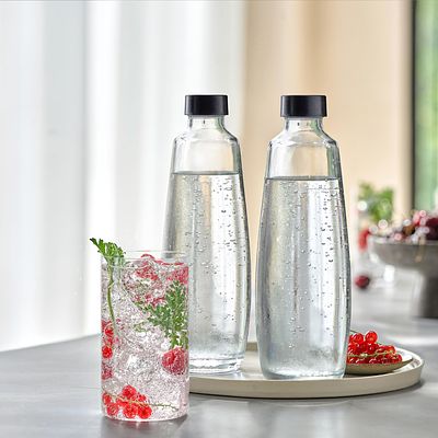 SODASTREAM GLASS BOTTLE 1 LITER. Glass bottle with a capacity of 1 liter, compatible with 
