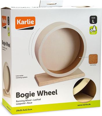 KARLIE FLAMINGO HAMSTER WHEEL IN WOOD AND CORK &Oslash;28.5 CM. Hamster wheel made of wood and cork 