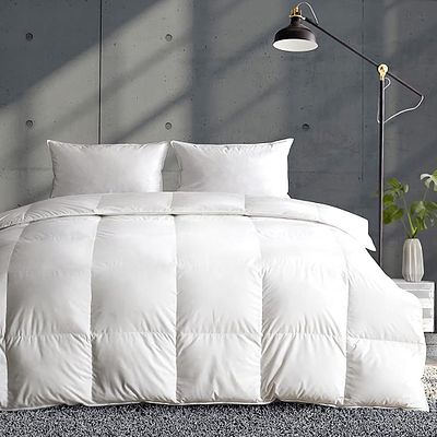 APSMILE LIGHT FEATHER AND DOWN DUVET KING 106X90 IVORY WHITE. Light duvet in 100% cotton with 