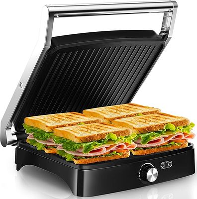 YASHE PANINI GRILL — 2000W 180&deg; OPENING. YASHE electric panini grill with 2000 W power, capacity 