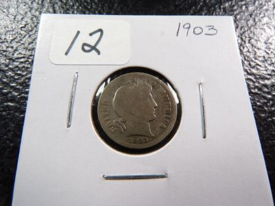 1903 BARBER SILVER DIME. CLICK THE LINK FROM YOUR INVOICE TO PAY... INVOICES ARE EMAILED SHORTLY 
