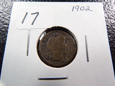 1902 BARBER SILVER DIME. CLICK THE LINK FROM YOUR INVOICE TO PAY... INVOICES ARE EMAILED SHORTLY 