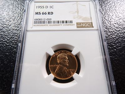 1955-D NGC MS 66 RD LINCOLN WHEAT CENT. CLICK THE LINK FROM YOUR INVOICE TO PAY... INVOICES ARE 
