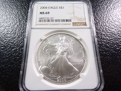 2004 NGC MS69 AMERICAN SILVER EAGLE DOLLAR. CLICK THE LINK FROM YOUR INVOICE TO PAY... INVOICES 