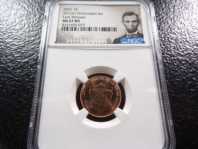 2023 NGC MS67RD LINCOLN SHIELD CENT. CLICK THE LINK FROM YOUR INVOICE TO PAY... INVOICES ARE 