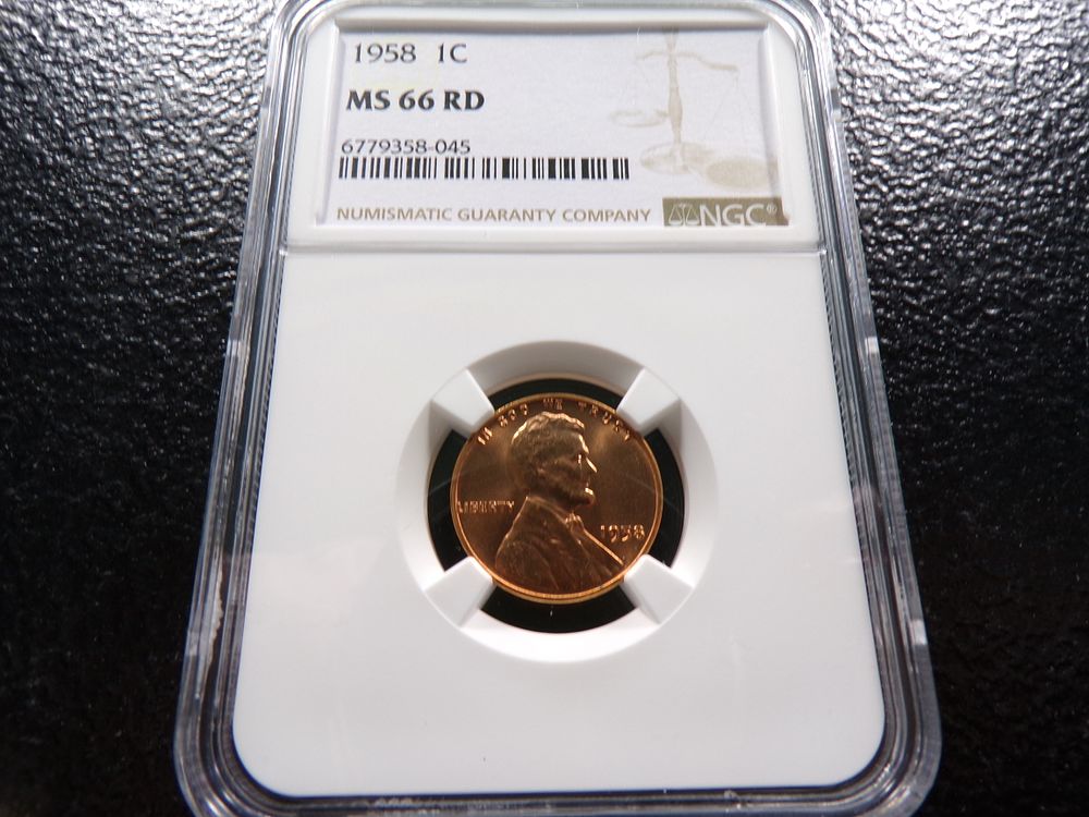 1958 NGC MS66RD LINCOLN WHEAT CENT. CLICK THE LINK FROM YOUR INVOICE TO PAY... INVOICES ARE 