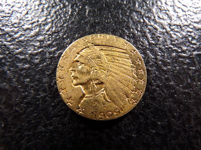 1909-S GOLD $5 INDIAN HEAD HALF EAGLE ***** GOLD $5*****. CLICK THE LINK FROM YOUR INVOICE TO
