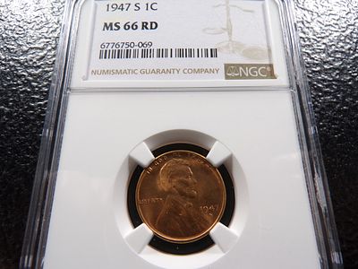 1947-S NGC MS66RD LINCOLN WHEAT CENT. CLICK THE LINK FROM YOUR INVOICE TO PAY... INVOICES ARE