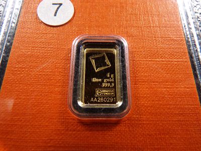 VALCAMBI 1 GRAM 999,9 FINE GOLD BAR *****1 GRAM GOLD*****. CLICK THE LINK FROM YOUR INVOICE TO