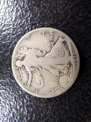 1916 WALKING LIBERTY SILVER HALF DOLLAR. CLICK THE LINK FROM YOUR INVOICE TO PAY... INVOICES ARE