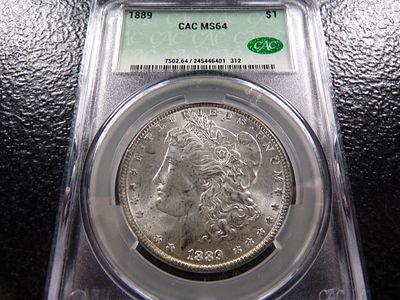 1889 CAC MS64 MORGAN SILVER DOLLAR. CLICK THE LINK FROM YOUR INVOICE TO PAY... INVOICES ARE